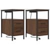 vidaXL Nachtkastje 2 st Bruin Eiken 30 x 48 x 61 cm Bewerkt hout