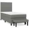vidaXL Boxspring met matras stof donkergrijs 80x200 cm