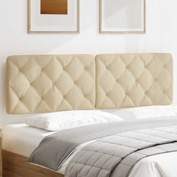 vidaXL Hoofdbordkussen 160 cm stof cr&egrave;mekleurig