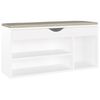 vidaXL Schoenenbank met kussen 104x30x49 cm bewerkt hout wit