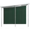 vidaXL Tuinschuur met verlengd dak 346x236x181 cm staal groen