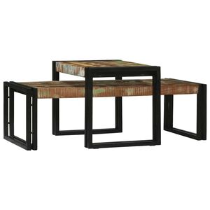 vidaXL Salontafel 2 pcs Multikleur massief gerecycled hout