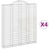 vidaXL Schanskorven 4 st gewelfd 200x30x220/240 cm ijzer