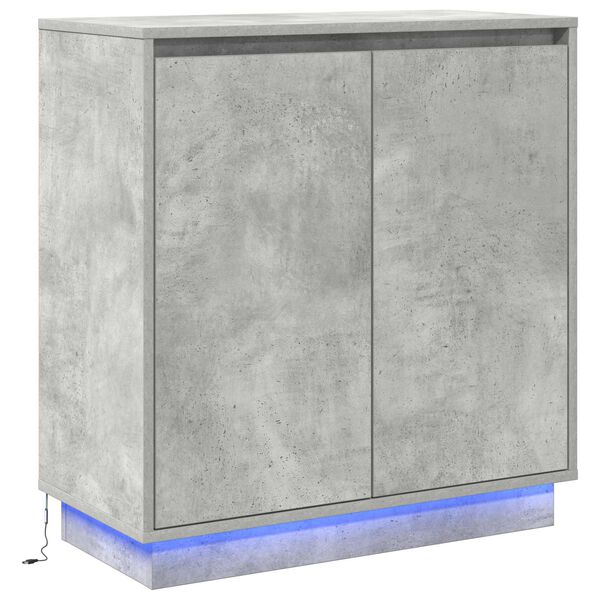 vidaXL LED Sideboard Beton Grijs 71 x 34,5 x 75 cm Bewerkt hout