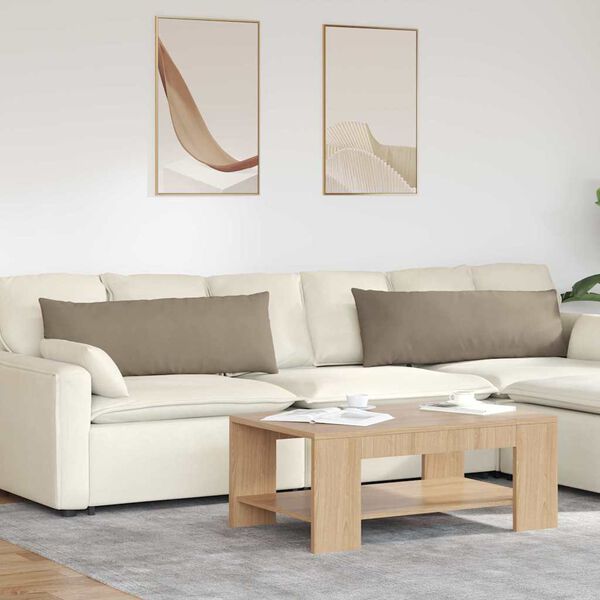 vidaXL Sofa Kussens 2 stuks Taupe 120 x 40 cm Stof