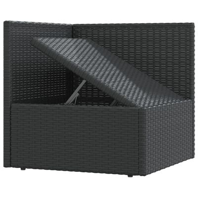 vidaXL 4-delige Loungeset met kussens poly rattan zwart