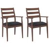vidaXL Eetkamerstoelen met kussens 2 stuks bruin massief hout rubber