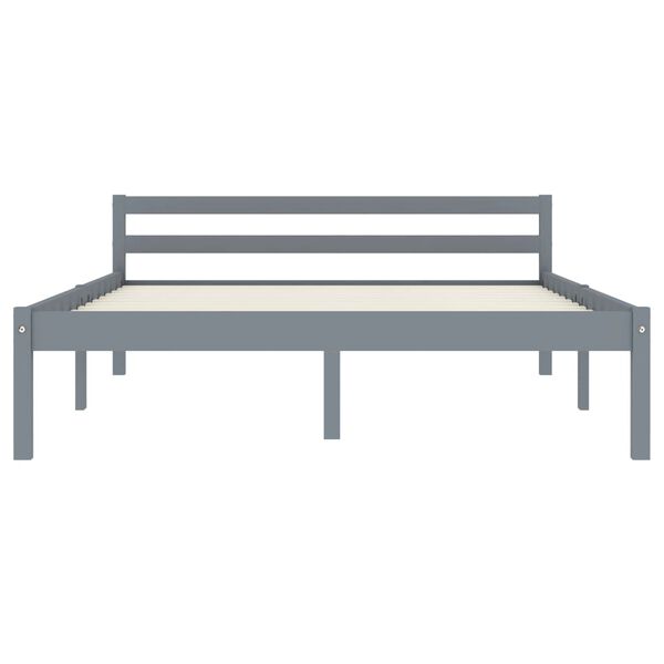 vidaXL Bedframe massief grenenhout grijs 140x200 cm