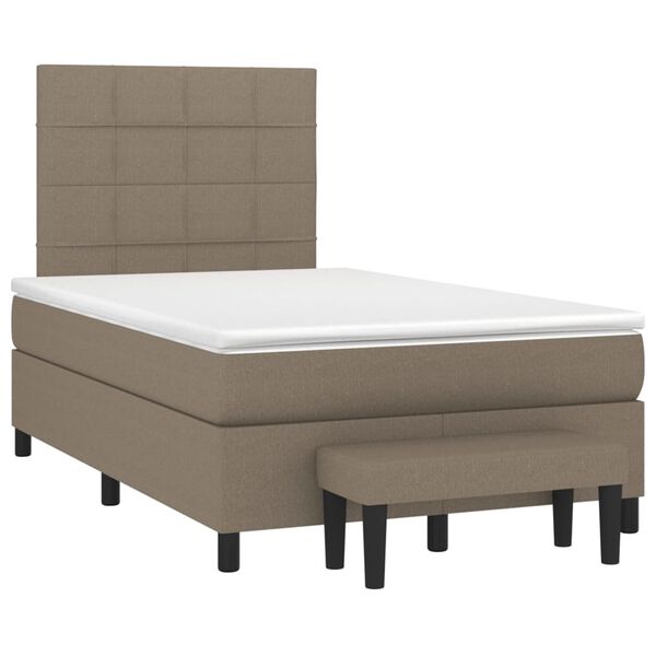 vidaXL Boxspring met matras stof taupe 120x200 cm
