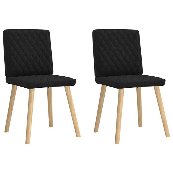 vidaXL Eetkamerstoelen 2 st stof zwart