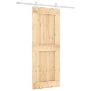 vidaXL Schuifdeur Natuurlijk en Wit 80 x 210 cm Massief Grenenhout