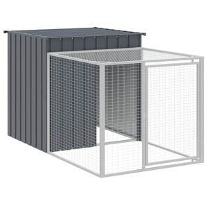 vidaXL Kippenhok met ren antraciet 110x201x110 cm gegalvaniseerd staal