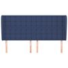 vidaXL Hoofdbord met randen 183x23x118/128 cm stof blauw