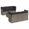 vidaXL 7-delige Loungeset met kussens poly rattan grijs