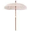 vidaXL Macram&eacute; Parasol Cr&egrave;me 190 x 190 x 260 cm