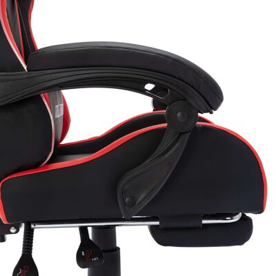 vidaXL Racestoel met RGB LED-verlichting kunstleer rood en zwart
