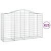 vidaXL Schanskorven 25 st gewelfd 200x50x120/140 cm ijzer