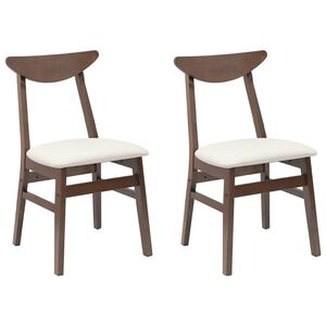 vidaXL Eettafelstoelen 2 st Massief Rubberhout Licht Bruin
