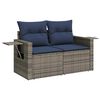 vidaXL 7-delige Loungeset met kussens poly rattan acacia zwart