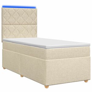 vidaXL Boxspringbed met matras Cr&egrave;mekleurig 80 x 200 cm Stof
