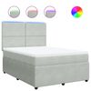 vidaXL Boxspring met matras fluweel lichtgrijs 160x200 cm