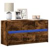 vidaXL Tv-meubel met LED 100x34x50 cm bewerkt hout gerookt eikenkleur