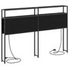 vidaXL Opberghoofdbord met plank Zwart eiken 140 cm Bewerkt hout