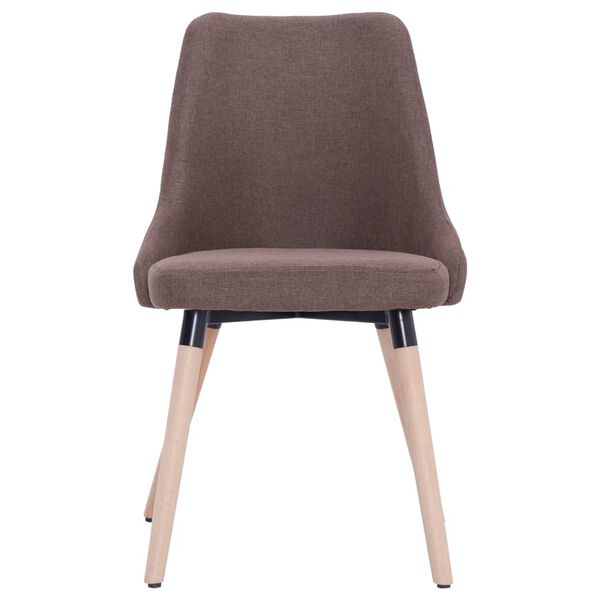 vidaXL Eetkamerstoelen 2 st stof bruin