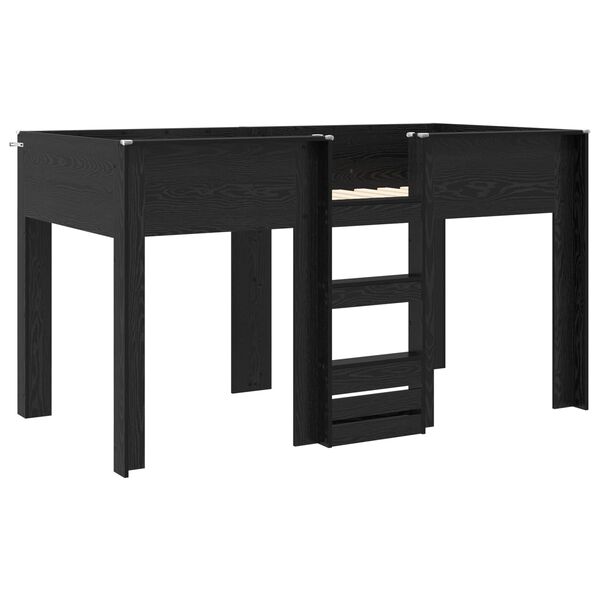 vidaXL Bunk Bed voor Kinderen Zwart Eiken 100 x 200 cm Bewerkt hout