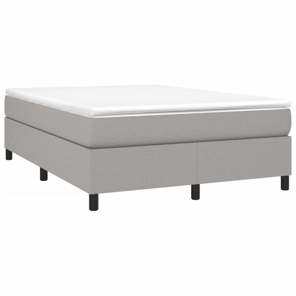 vidaXL Boxspring bed stof lichtgrijs 140x200 cm