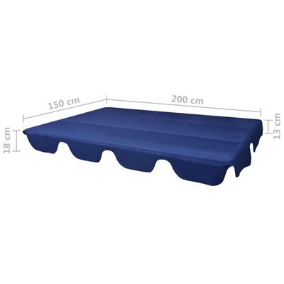 vidaXL Vervangingsluifel voor schommelbank 226x186 cm blauw