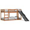 vidaXL Stapelbed met glijbaan en ladder grenenhout wasbruin 75x190 cm