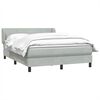 vidaXL Boxspring met matras fluweel lichtgrijs 160x220 cm