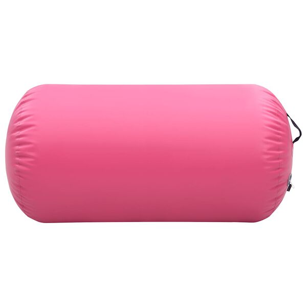 vidaXL Gymnastiekrol met pomp opblaasbaar 120x90 cm PVC roze