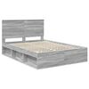 vidaXL Bedframe Grijs Sonoma 135 x 190 cm Massief grenenhout