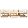 vidaXL 7-delige Loungeset met kussens massief acaciahout crème