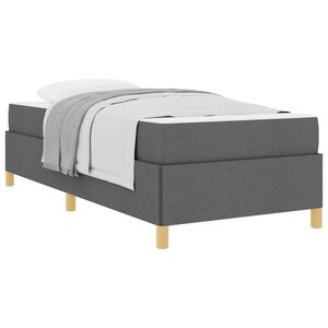 vidaXL Bedframe met matras Donkergrijs 90 x 200 cm Stof