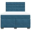 vidaXL Boxspring met matras fluweel blauw 140x200 cm