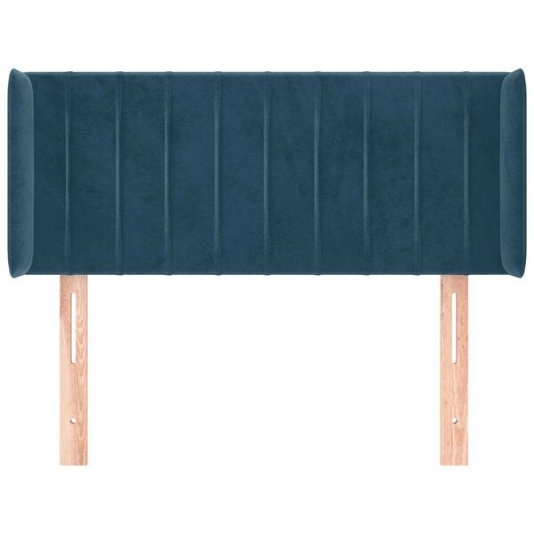 vidaXL Hoofdbord met randen 103x16x78/88 cm fluweel donkerblauw