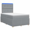 vidaXL LED Boxspring Bed met Matras Lichtgrijs 120 x 200 cm Stof