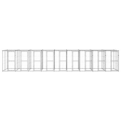 vidaXL Hondenkennel met dak 21,78 m² gegalvaniseerd staal