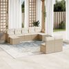 vidaXL 9-delige Loungeset met kussens poly rattan beige
