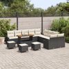 vidaXL Tuin Sofa Set met kussen met opslag 13 pcs Zwart en Cr&egrave;me