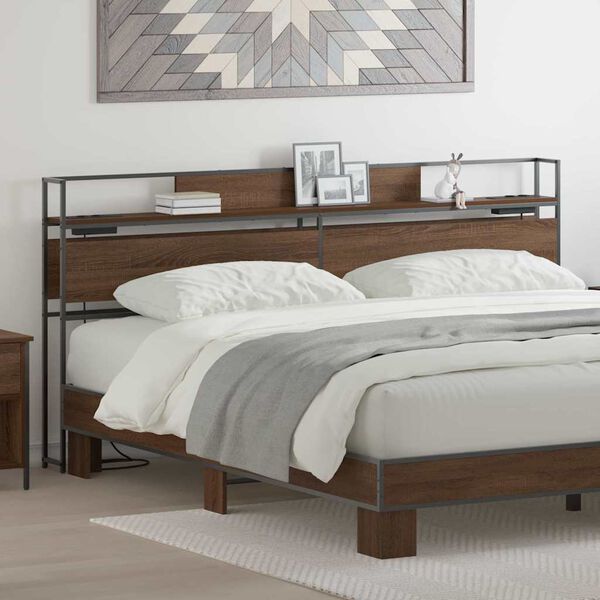 vidaXL Opberghoofdbord met plank bruin eikenkleur 180 cm Bewerkt hout