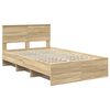 vidaXL Bedframe met hoofdeinde Sonoma Eiken 120 x 123 cm Bewerkt hout