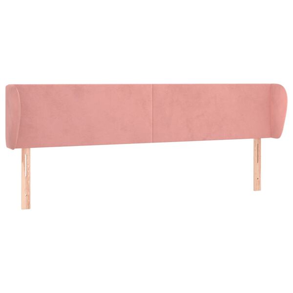 vidaXL Hoofdbord met randen 183x23x78/88 cm fluweel roze