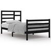 vidaXL Bedframe massief hout zwart 100x200 cm