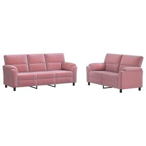 vidaXL Bankstel 2 pcs Roze fluweel