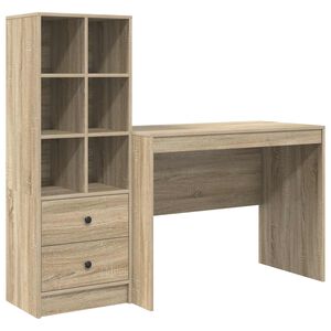vidaXL Bureau Sonoma Eiken 145.5 x 50 x 127 cm 2 st