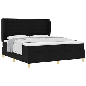 vidaXL Boxspringbed met hoofdeinde Zwart 200 x 180 cm Stof